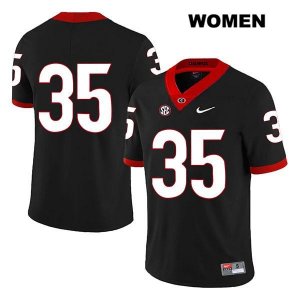 Women's Georgia Bulldogs NCAA #35 Brian Herrien Nike Stitched Black Legend Authentic No Name College Football Jersey UEY6154VW